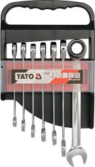YATO Komplet 7 kosov ključev z zaskočnim mehanizmom 10-19 mm