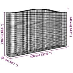 Vidaxl Obokane gabion košare 15 kos 400x50x220/240 cm pocinkano železo
