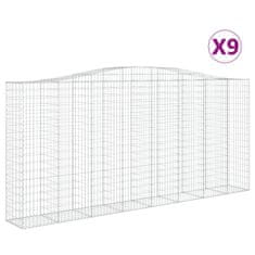 Vidaxl Obokane gabion košare 9 kosov 400x50x180/200cm pocinkano železo