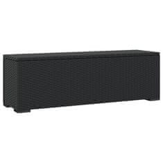 Vidaxl Oblazinjena klop z blazino črna 110x30x40 cm poli ratan