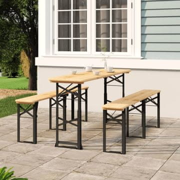 Vidaxl vidaXL Zložljiva banketna miza 170x50x75/105 cm masivni jelkov les