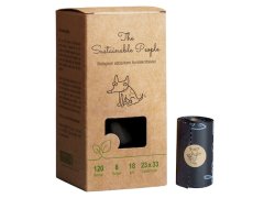 TheSustainablePeople Kompostabilne in biorazgradljive vrečke za pasje iztrebke, črne, 120 vrečk