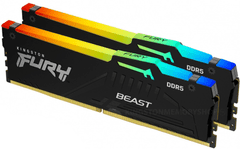 Kingston Fury Beast pomnilnik (RAM), RGB, 32GB (2x16Gb), 5200MT/s, DDR5, CL36, EXPO (KF552C36BBEAK2-32)