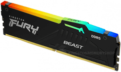 Kingston Fury Beast pomnilnik (RAM), RGB, 32GB (2x16Gb), 5200MT/s, DDR5, CL36, EXPO (KF552C36BBEAK2-32)