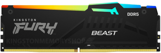 Kingston Fury Beast pomnilnik (RAM), RGB, 16GB (2x8GB) 6000MT/s DDR5 CL36 EXPO (KF560C36BBEAK2-16)