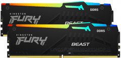 Kingston Fury Beast pomnilnik (RAM), RGB, 16GB (2x8GB) 6000MT/s DDR5 CL36 EXPO (KF560C36BBEAK2-16)