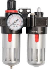 YATO Regulator zračnega tlaka 1/4", max. 0,93MPa, s filtrom (90ccm) in mazanjem (60ccm)