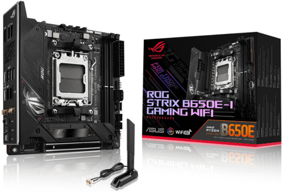 ASUS Rog Strix B650E-I osnovna plošča, WIFI 6E, Mini-ITX, DDR5, AM5, gaming (90MB1BI0-M0EAY0)