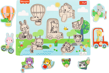 Trefl Fisher Price Lesene sestavljanke živali