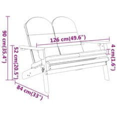 Vidaxl Vrtna klop adirondack z blazinami 126 cm trden akacijev les