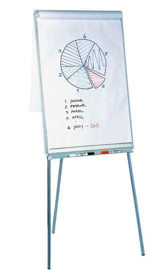 TIP Table bela tabla, Flipchart na treh nogah, magnetna, emajlirana, tabla, 100x70 cm