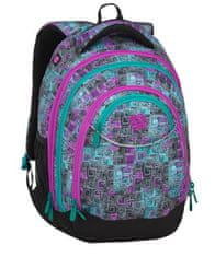Bagmaster Dekliški študentski nahrbtnik ENERGY 9 C VIOLET/GREEN/GRAY