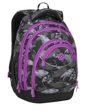 Bagmaster Dekliški študentski nahrbtnik ENERGY 9 A VIOLET/GRAY/BLACK