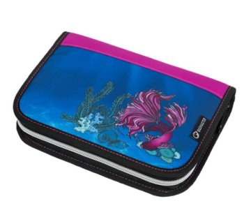 Bagmaster Šolski etui za svinčnike za dekleta GALAXY 9 C fish Warrior fish colorful VIOLET/BLUE/PINK