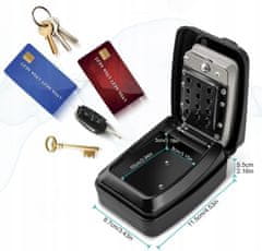 Dexxer Kombinacijski stenski sef za ključe in kartice do 12 številk