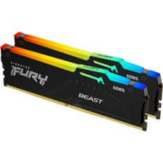 Kingston Fury Beast pomnilnik (RAM), RGB, 32GB (2x16GB), DDR5-5600, DIMM, PC5-38400, CL36, 1.25V (KF560C36BBEAK2-32)