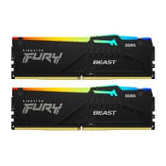 Kingston Fury Beast pomnilnik (RAM), RGB, 32GB (2x16GB), DDR5-5600, DIMM, PC5-38400, CL36, 1.25V (KF560C36BBEAK2-32)