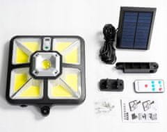 Dexxer Solarna ulična 235 COB LED cestna svetilka s PIR sezorjem črna + daljinec