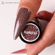 Juliana Nails Gel Lak Reflective Glitter Chestnut rjava No.733 6ml