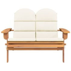 Vidaxl Vrtna klop adirondack z blazinami 126 cm trden akacijev les