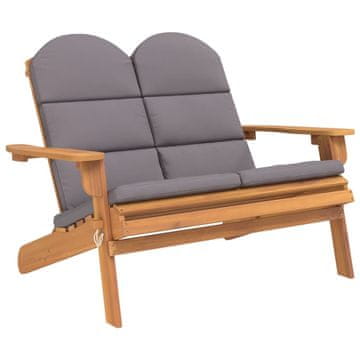 Vidaxl Vrtna klop adirondack z blazinami 126 cm trden akacijev les