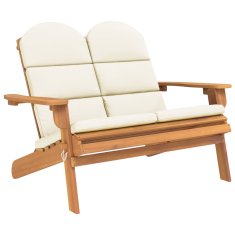 Vidaxl Vrtna klop adirondack z blazinami 126 cm trden akacijev les