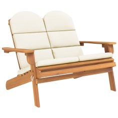 Greatstore Vrtna klop adirondack z blazinami 126 cm trden akacijev les