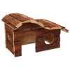 Domek SMALL ANIMALS kaskada dřevěný s kůrou 26,5 x 16 x 13,5 cm 1 ks