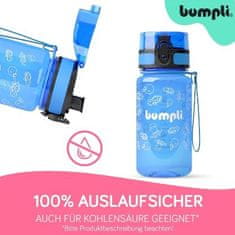 Bumpli Otroška Flaška za Vodo 350 ml s Ustnikom in Slamico, Neprepustna, Brez BPA (modra) | BLUEBOT