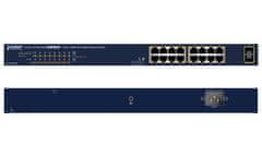 Planet GSW-1820HP PoE stikalo, 16x1Gb + 2x SFP 1Gb, PoE 802.3at 30/240W, VLAN, način razširitve 10Mb-250m, 802.3az