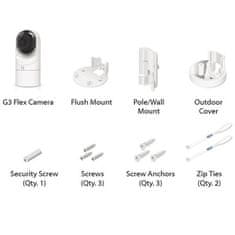 Ubiquiti G3 Flex - kamera, ločljivost 2 Mpx, 25 sličic na sekundo, IR LED, IPX4, PoE (brez injektorja PoE)