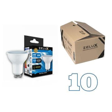 ZELUX 10x LED sijalka GU10 6W 480lm 4000K