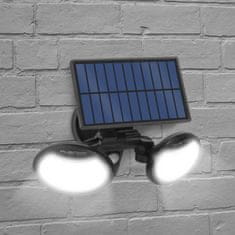 PHENOM 2x solarni COB LED reflektor 10W 600lm in 8W 500lm s senzorjem gibanja z vrtljivimi glavami in 3 načini delovanja
