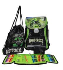 ABC123 set šolskih torb, 5/1, zelen, Motocross