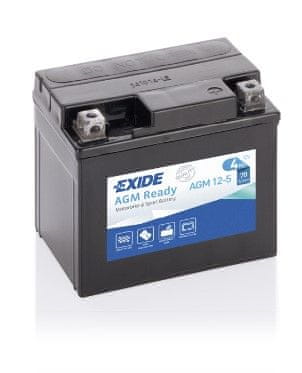 Exide AGM12-5 akumulator za motor, 4 Ah, D+, 70 A(EN), 115 x 70 x 105 mm