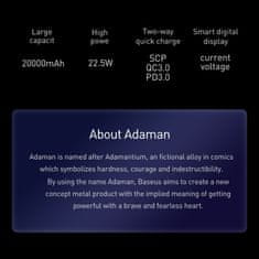 BASEUS Adaman metal power bank z digitalnim zaslonom QC 20000mAh, 22,5W (PPAD070101)