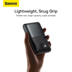 BASEUS Bipow Pro Power bank z digitalnim zaslonom, 20000mAh, 22,5W, črn + USB kabel USB-A/USB-C, 30cm (PPBD040301)