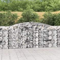 Vidaxl Obokana gabonska košara 400x50x100/120 cm pocinkano železo