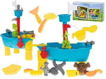 WOWO Pirate Ship Sandbox - Pirate Ship Bathtub Water Table Sandbox - 25 kos.