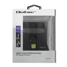 Qoltec qoltec 50643 optični bralnik identifikacijskih kartic s pametnim čipom|usb 2.0 | plug&amp;play