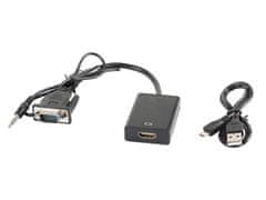 Lanberg lanberg ad-0021-bk video kabelski adapter 0,2 m hdmi tip a (standard) vga (d-sub) črn
