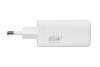 Univerzalni polnilec iBOX C-65 White, GaN 65W, 3x USB, za notranjo uporabo, zaščita pred preobremenitvijo in prenapolnjenjem.