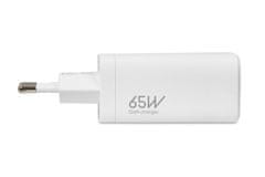 iBOX Univerzalni polnilec iBOX C-65 White, GaN 65W, 3x USB, za notranjo uporabo, zaščita pred preobremenitvijo in prenapolnjenjem.