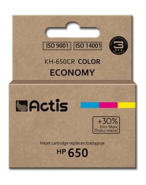 ACS Actis KH-650CR barvni črnilni vložek (nadomestni za HP 650 CZ102AE), Standard, 18 ml