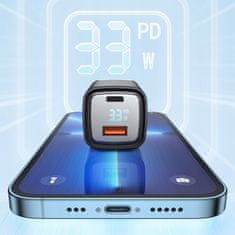 Mcdodo MCDODO HITRI POLNILEC ZA TELEFON 2X USB USB-C GAN 33W METER