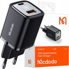 Mcdodo MCDODO HITRI POLNILEC ZA TELEFON 2X USB USB-C GAN 33W METER