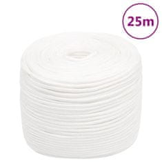 Vidaxl Vrv za čoln popolnoma bela 8 mm 25 m polipropilen