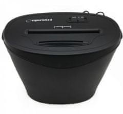 Esperanza Papirni uničevalec Esperanza EN103, črn, širina 22 cm, 18 L, uničevanje papirja,kartic in CD-jev, hitrost 2500 mm/min
