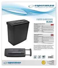Esperanza Papirni uničevalec Esperanza EN101, črn, stripno rezanje, zmogljivost 5 listov, delovna širina 22 cm, košara 10 L