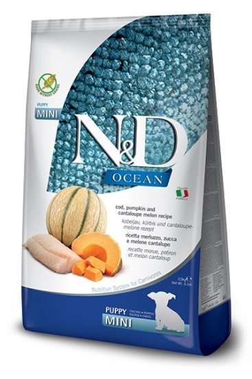 Farmina ocean dog cod, pumpkin, cantaloupe melon puppy mini - suha hrana za pse - 2,5 kg